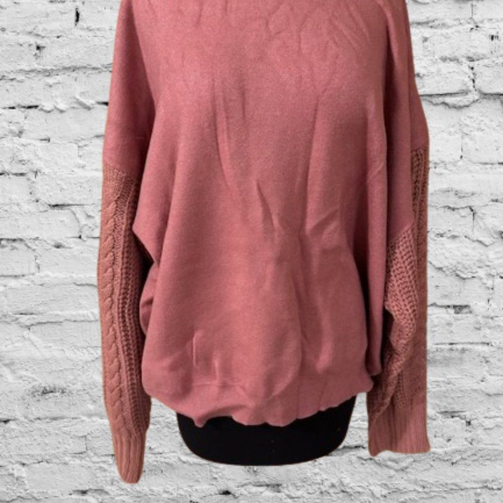 &Merci Mauve Cable Sleeve Sweatshirt/Sweater 4126 2XL/3XL NWT Boutique
